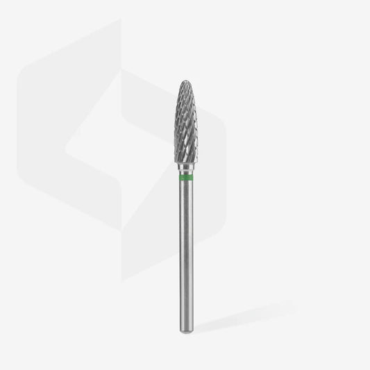Punta fresa a forma di mais in mettalo duro verde EXPERT diametro 4 mm / parte lavorante 14 mm
