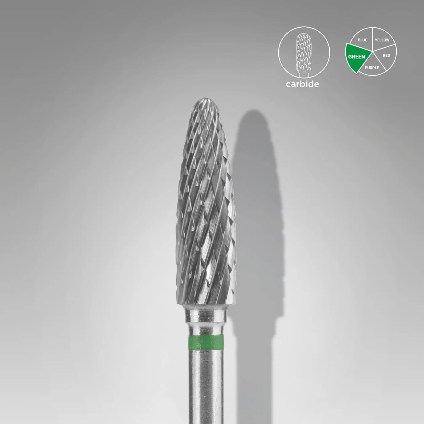 Punta fresa a forma di mais in mettalo duro verde EXPERT diametro 4 mm / parte lavorante 14 mm