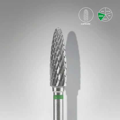 Punta fresa a forma di mais in mettalo duro verde EXPERT diametro 4 mm / parte lavorante 14 mm