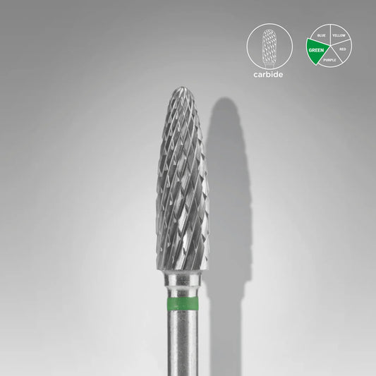 Punta fresa a forma di mais in mettalo duro verde EXPERT diametro 4 mm / parte lavorante 14 mm