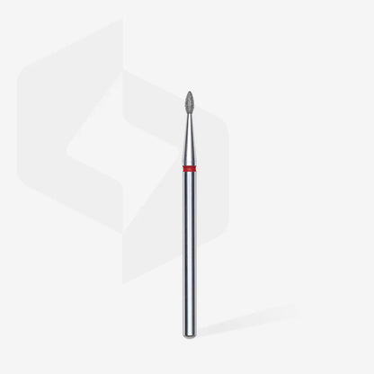 Punta diamantata Goccia, rosso, diametro 1.6 mm - lunghezza punta 4 mm