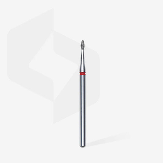 Punta diamantata Goccia, rosso, diametro 1.6 mm - lunghezza punta 4 mm